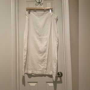 Eileen Fisher Organic Linen A-Line Wrap Skirt